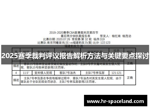 2025赛季裁判评议报告解析方法与关键要点探讨